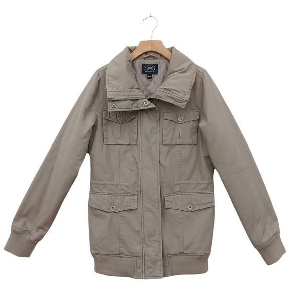 SWS Outerwear Womens Longline Jacket XL Brown Insulated Full Zip Snap Winter - Picture 1 of 10